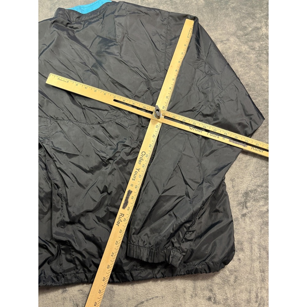 Vintage Nike Jacket Mens Large Black Teal 1/2 Zip Colorblock Windbreaker 90s - Picture 14 of 16